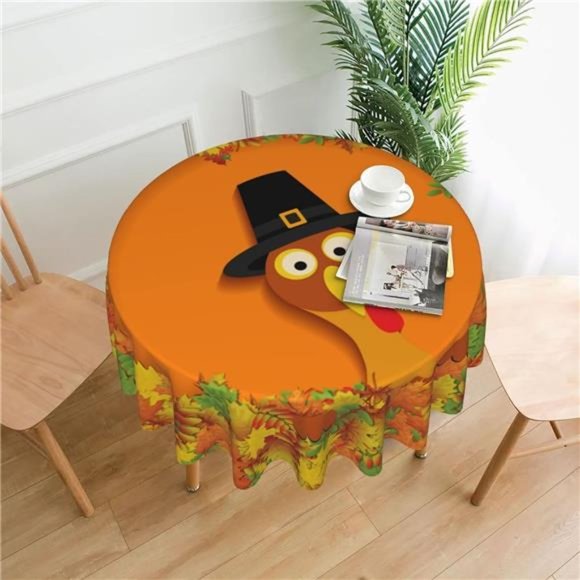 Thanksgiving Tablecloth Turkey Decoration Table Cover for Kitchen Party - Picture 3 of 6